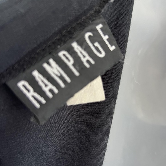 Rampage Dress Medium Black Sheer Maxi Cowl Whimsigoth Dark Romantic Y2K 90s Gown - Picture 13 of 16